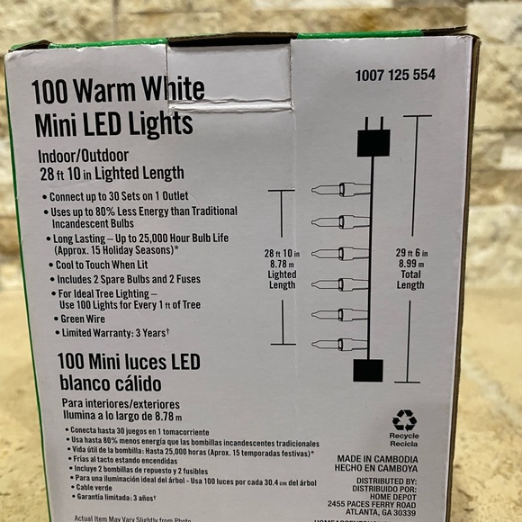 Home Accents Holiday Set Of 2 Boxes 100 Count Warm White Mini LED Xmas Lights - Picture 4 of 7